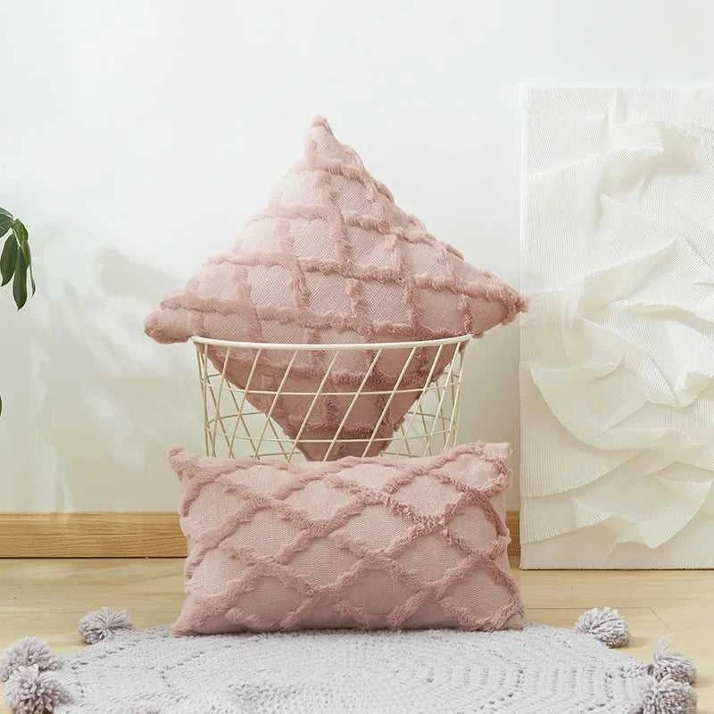 Camari Textured Rattan Throw Pillow Cover - Plush Solid Color Decorative Cushion Case 14:496#brown;5:202949817 Cushion Covers