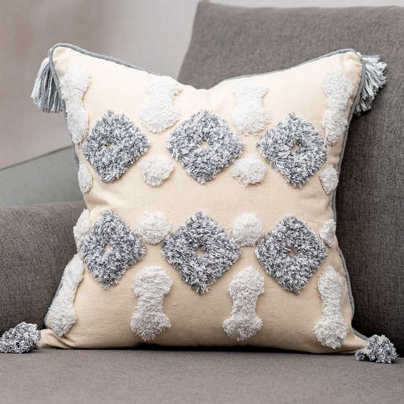 Flow Sofa Throw Pillow Chair Cushion Lumbar Pillow Tassel Moroccan Cushion Covers