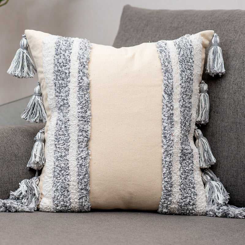 Flow Sofa Throw Pillow Chair Cushion Lumbar Pillow Tassel Moroccan Cushion Covers