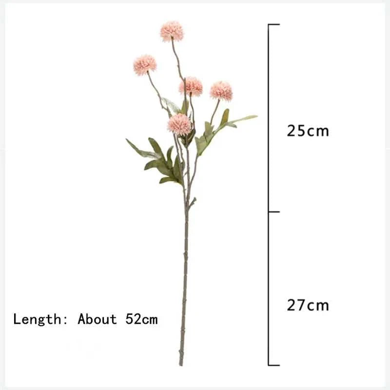 Caprin Artificial Dandelion 52cm 5 Heads White Pink - Wedding & Home Decor 14:202884863#Dark Pink Artificial Flowers