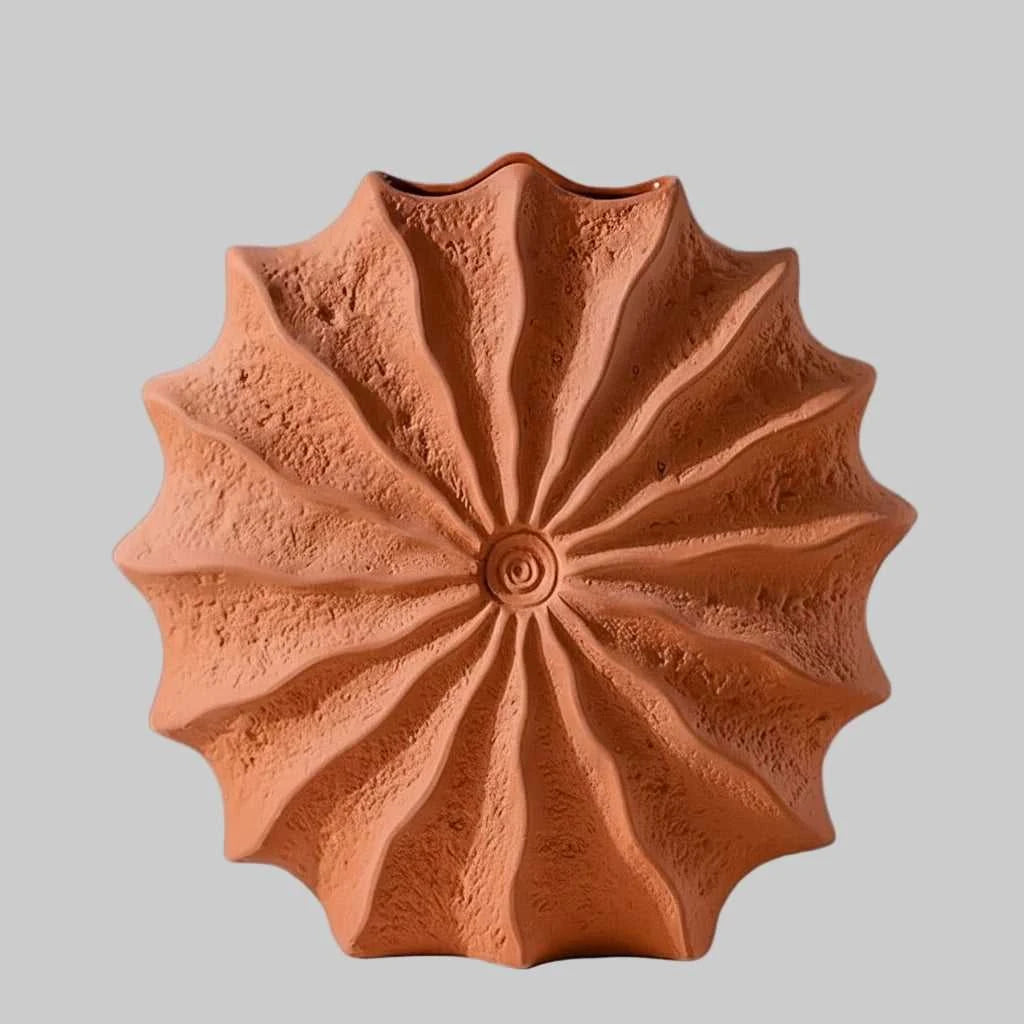 Cara Ceramic Shell Vase Orange - Porcelain Conch Flower Pot Desk Decor 14:29#S vase