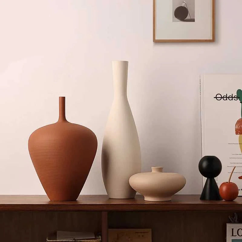 Cavana Frosted Ceramic Vase - Minimalist Porcelain Flower Pot for Modern Home Decor 14:29#S vase