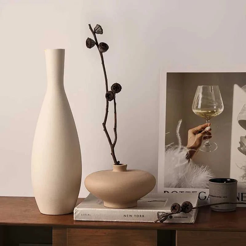 Cavana Frosted Ceramic Vase - Minimalist Porcelain Flower Pot for Modern Home Decor 14:29#S vase