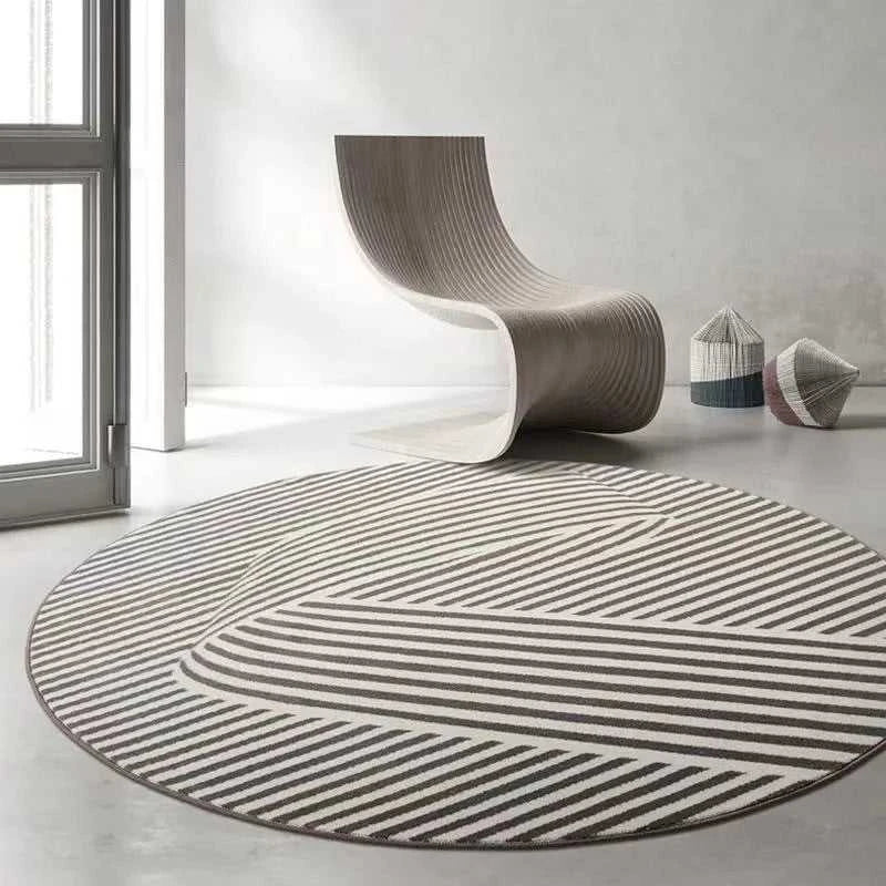 Home Thicken Non-slip Mat Modern Minimalist Carpets for Living Room Fluffy Soft Bedroom Decor Stripe Carpet Large Area Round Rug 14:1063#K;5:200844318#300x300cm Carpets
