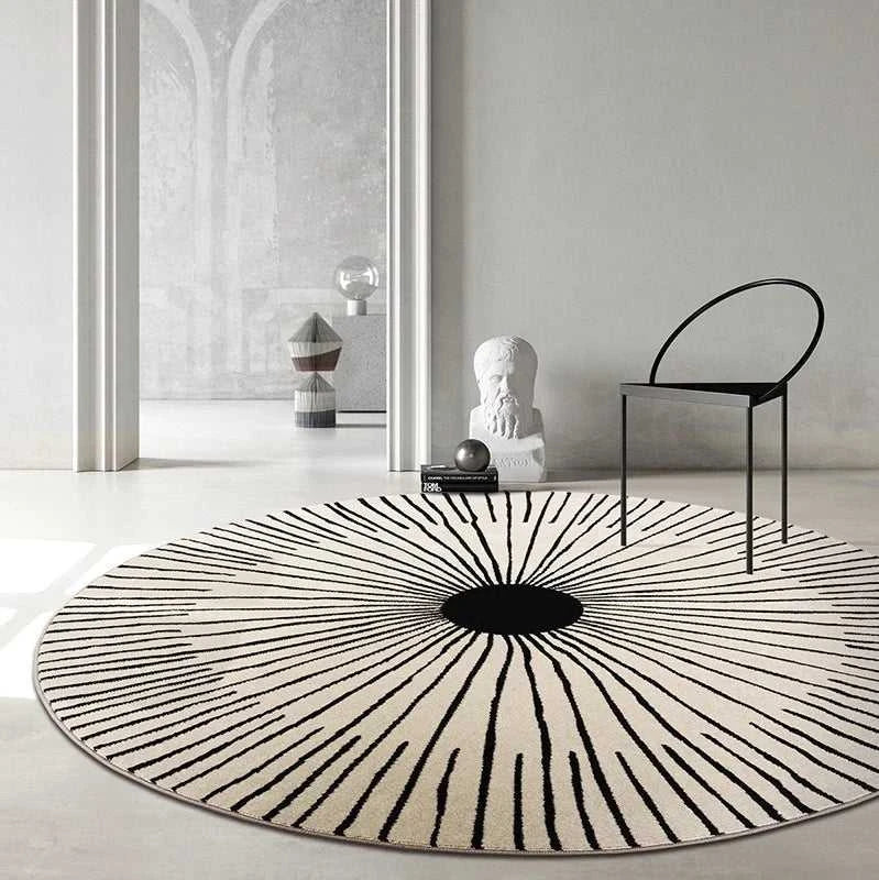Home Thicken Non-slip Mat Modern Minimalist Carpets for Living Room Fluffy Soft Bedroom Decor Stripe Carpet Large Area Round Rug 14:1063#K;5:200844318#300x300cm Carpets