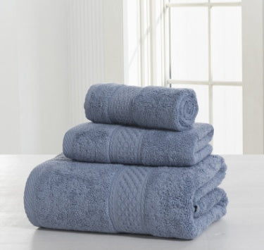 Claro Cotton Bath Towel Set in Blue – Soft & Skin-Friendly