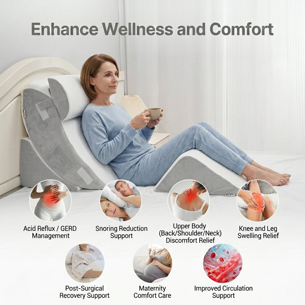 Comodo Wedge Pillow for Back Pain, Neck and Shoulder Support