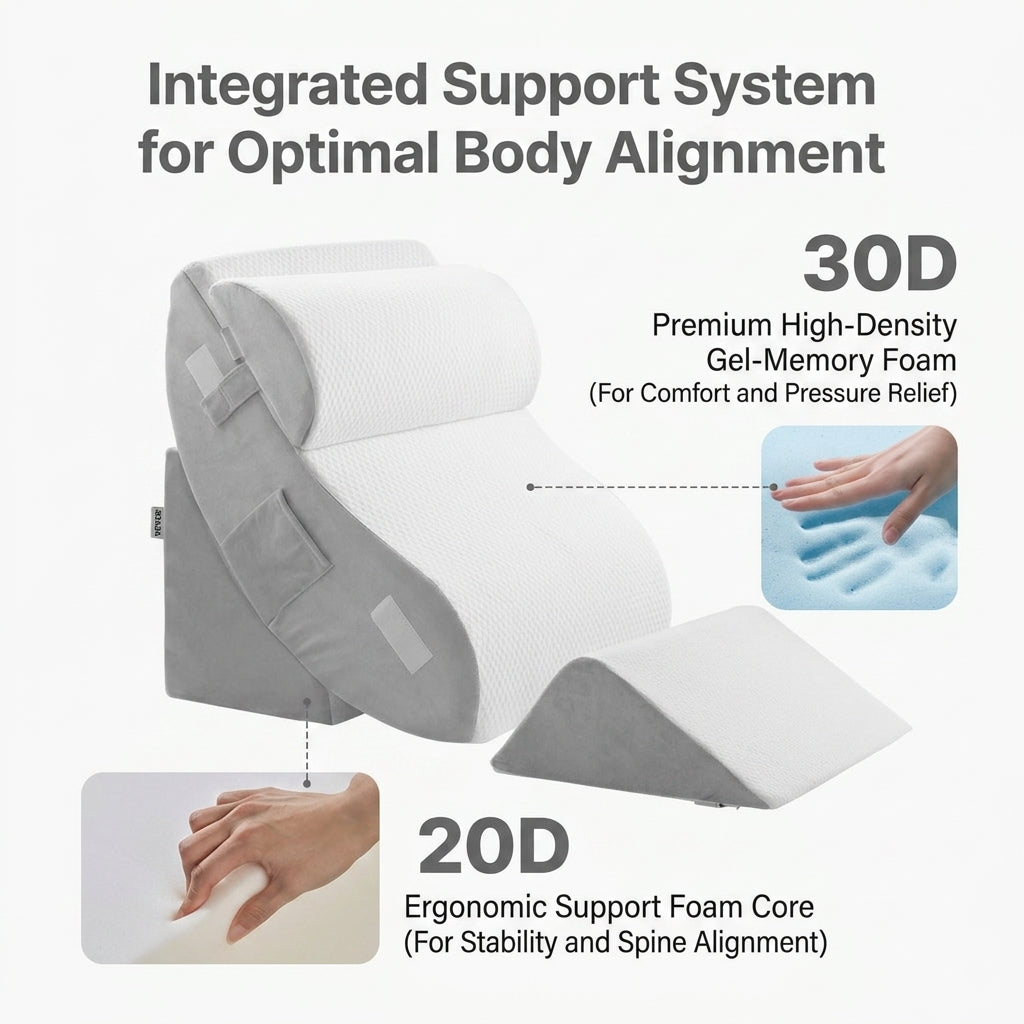 Comodo Adjustable Wedge Pillow for Snoring Relief and Better Breathing