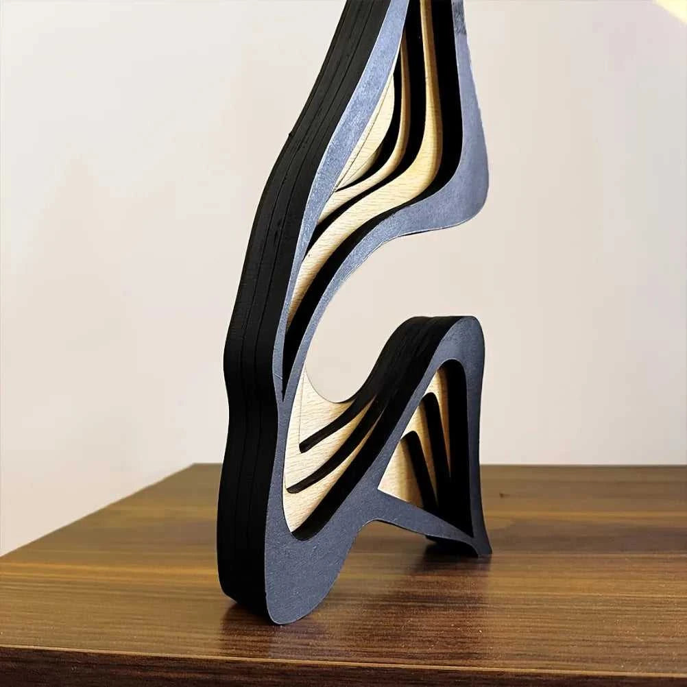 Crista Abstract Wooden Sculpture - Minimalist Desktop Decor 14:200006151#30cm Decorative Sculpture