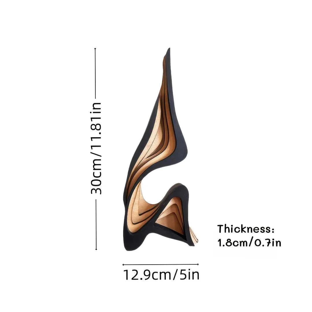 Crista Abstract Wooden Sculpture - Minimalist Desktop Decor 14:200006151#30cm Decorative Sculpture