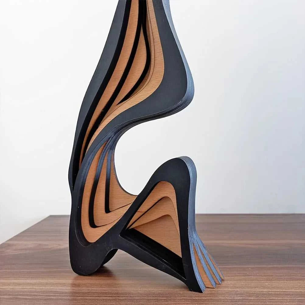 Crista Abstract Wooden Sculpture - Minimalist Desktop Decor 14:200006151#30cm Decorative Sculpture