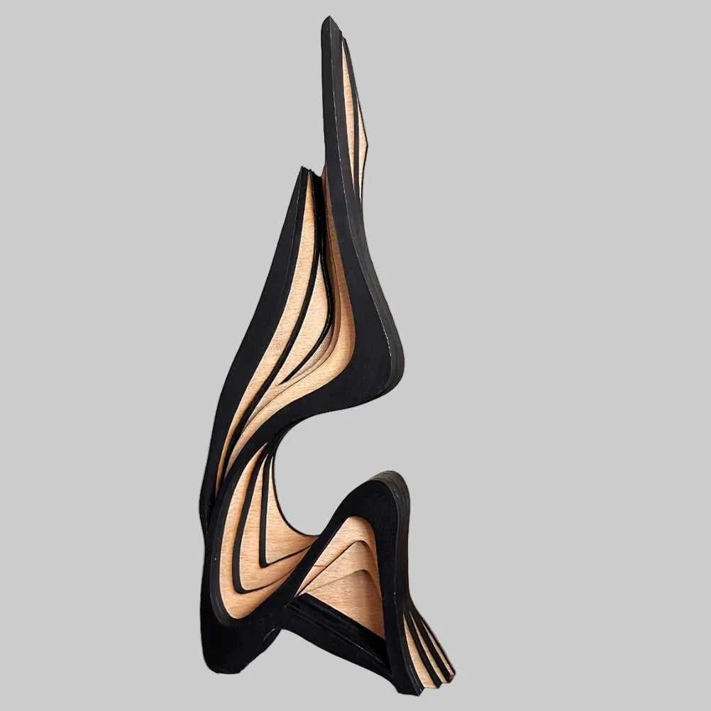 Crista Abstract Wooden Sculpture - Minimalist Desktop Decor 14:200006151#30cm Decorative Sculpture