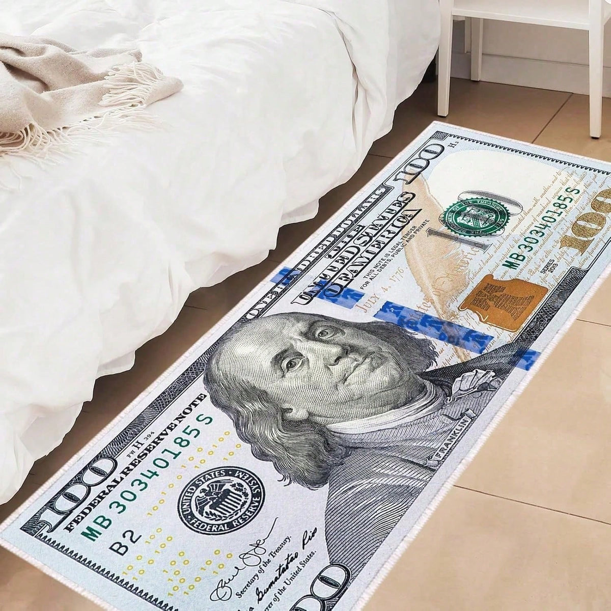 Don 100 Dollar Bill Rug – Novelty Area Runner for Living Room