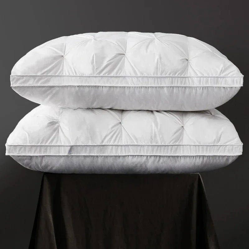 95% Goose Down Pillow White Cotton PillowCover Rectangle Bedroom Sleep 5-Star Hotel Pillow Low-Mid-high Pillows for Sleeping 14:10#Gray 48X74cm;5:201336412#Height 23-25cm 0.9kg luxury bedding