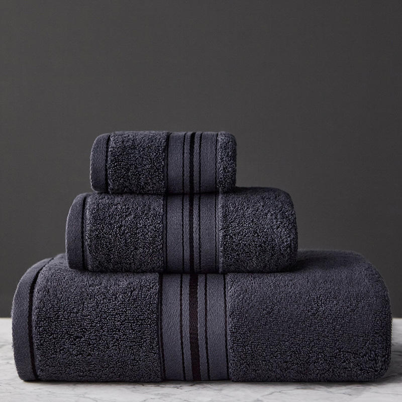 Mimar 3 Piece Cotton Bath Towel Set in Grey – Essina
