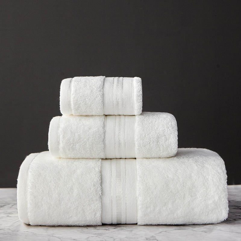 Mimar 3 Piece Cotton Bath Towel Set in White – Essina