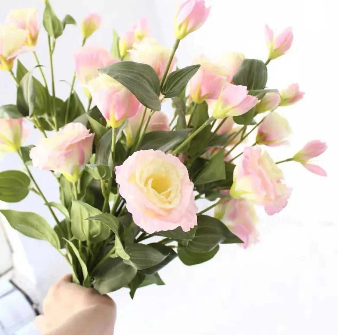 Haya Artificial Silk Eustoma Flowers - Home Decor 14:193#Deep Pink Purple Artificial Flowers