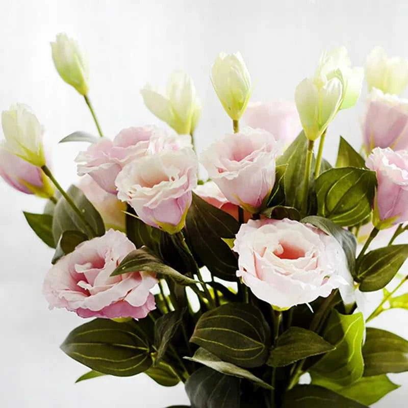 Haya Artificial Silk Eustoma Flowers - Home Decor 14:193#Deep Pink Purple Artificial Flowers