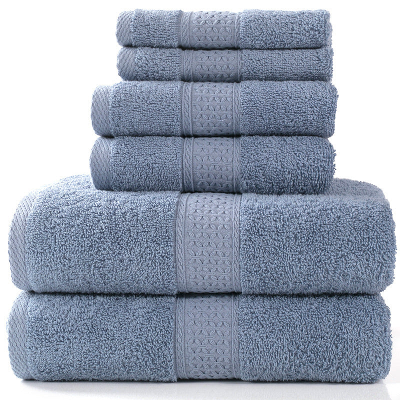 Famy luxury bath towel set of 6 in Blue Grey