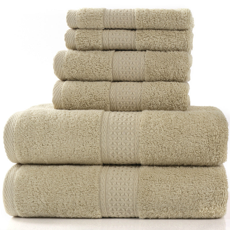 Famy absorbent cotton bath towel set in Brown