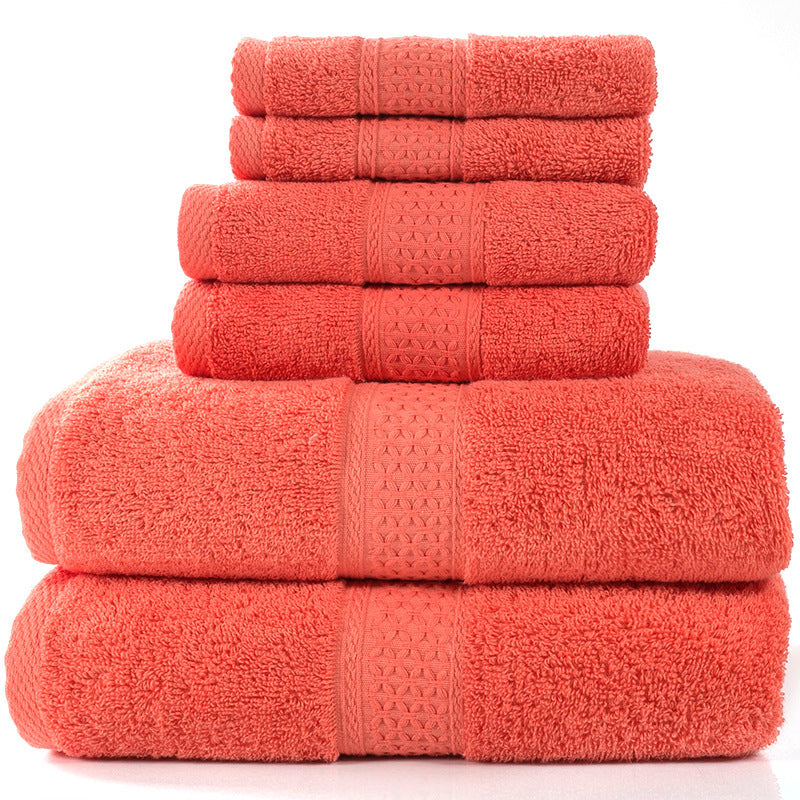 Famy luxury bath towel set of 6 in Coral