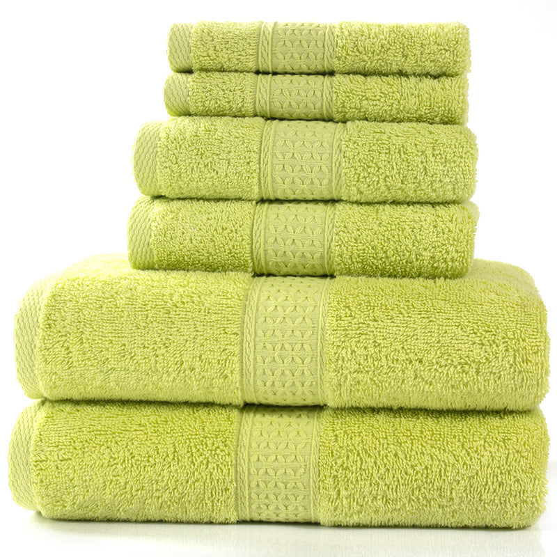 Famy luxury bath towel set of 6 in Lemon Green