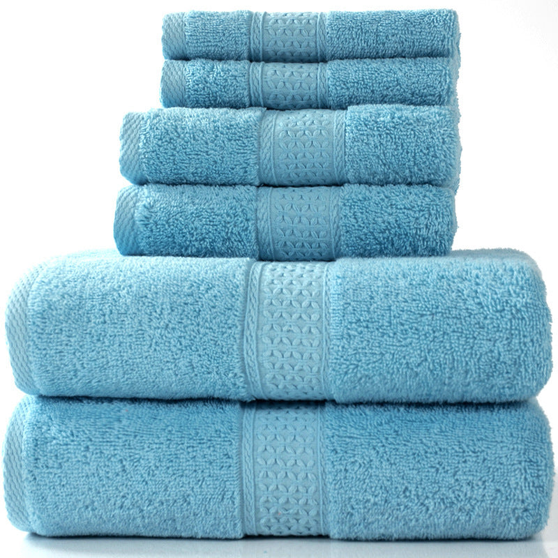 Famy cotton bathroom towel set in Light Blue