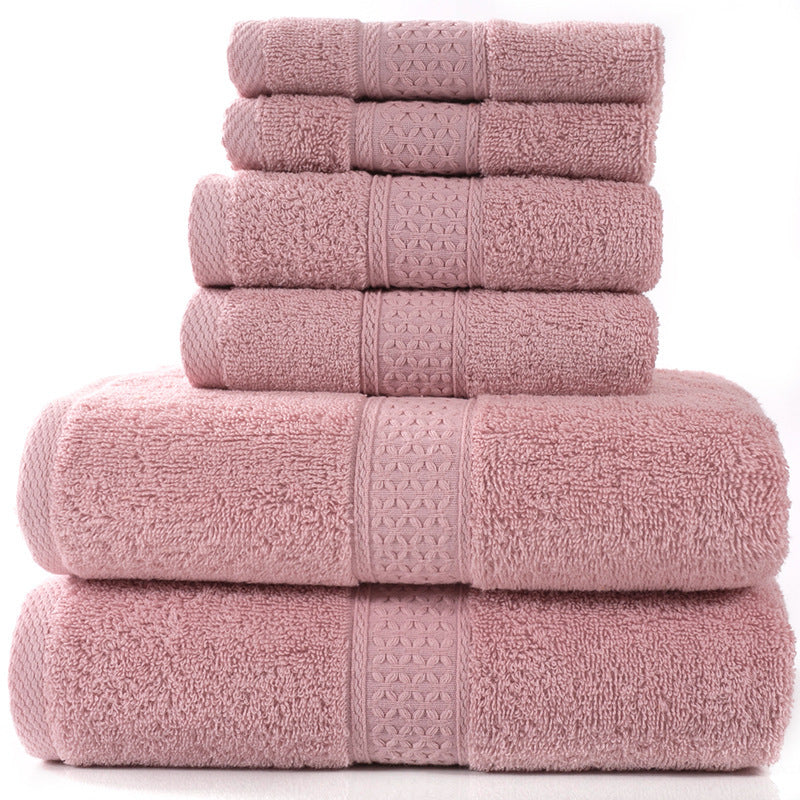 Famy soft cotton bathroom towel set in Pink