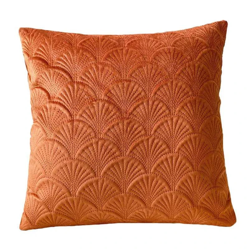 Fann Velvet Cushion Cover - Shell Pattern Double Sided Pillowcase 14:193#Dark Blue;5:4#45x45cm Cushion Covers