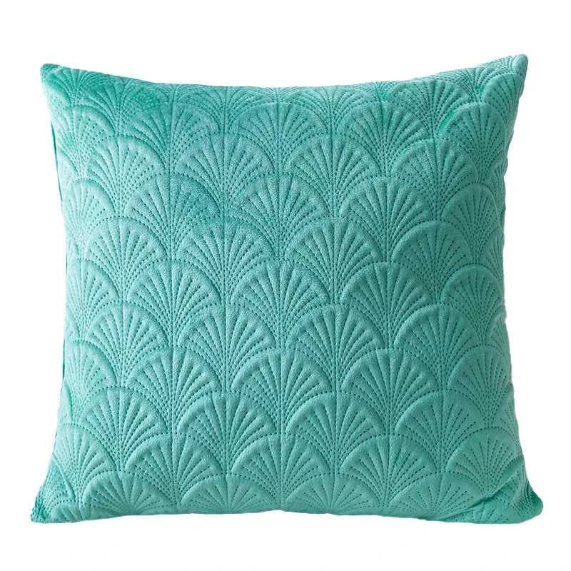 Fann Velvet Cushion Cover - Shell Pattern Double Sided Pillowcase 14:193#Dark Blue;5:4#45x45cm Cushion Covers