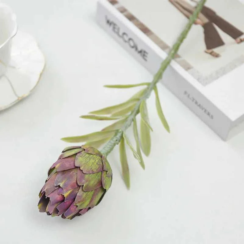 Zila Artificial Artichoke Plant 56cm - Decorative Faux Greenery for Home Decor 14:202888825#White Artificial Flowers