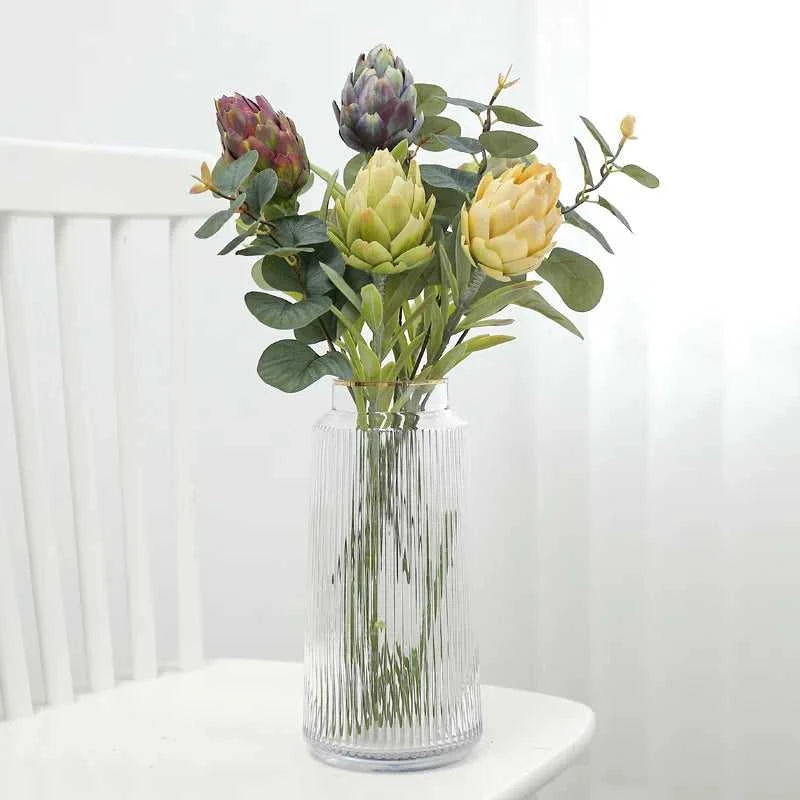 Zila Artificial Artichoke Plant 56cm - Decorative Faux Greenery for Home Decor 14:202888825#White Artificial Flowers