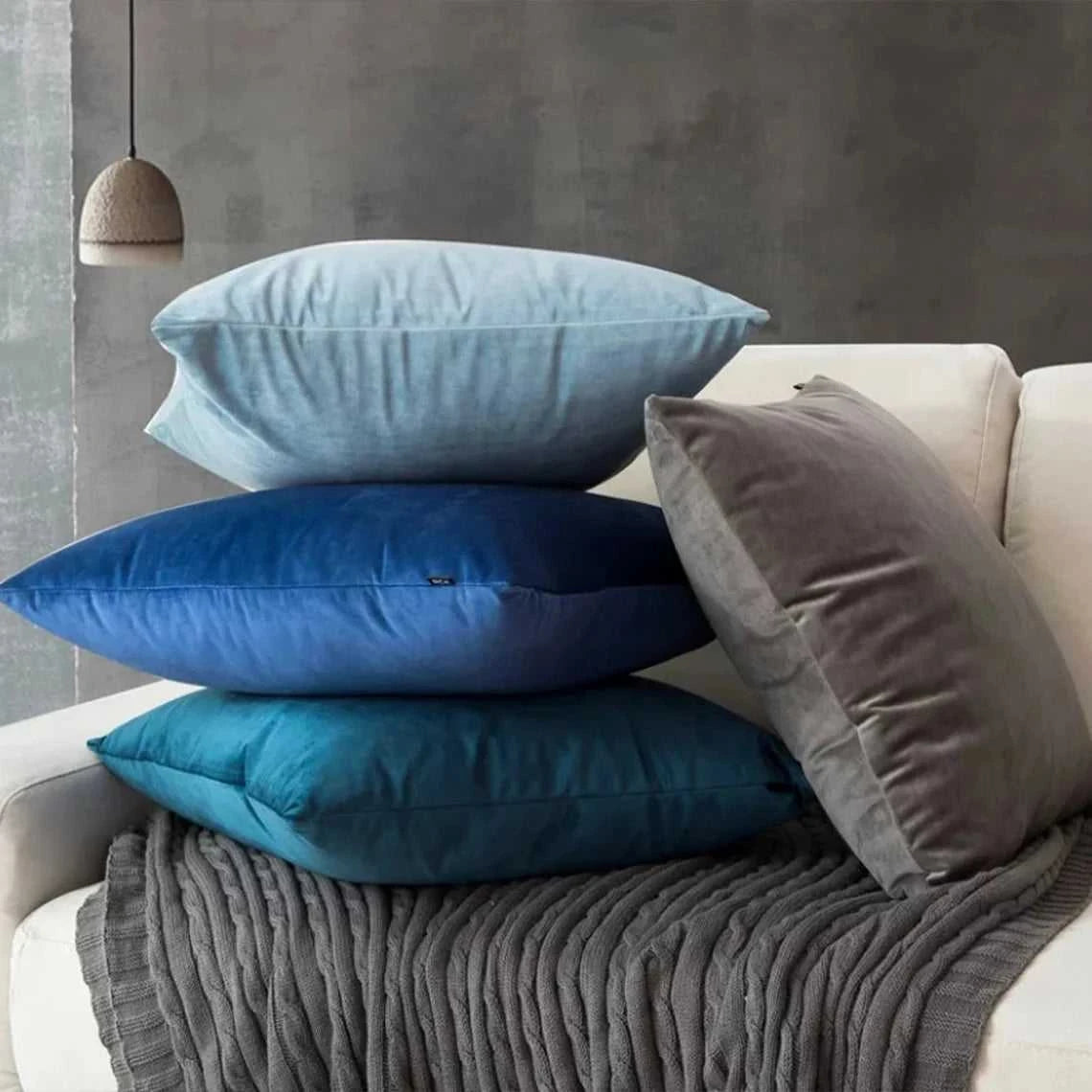 Gardenia Velvet Cushion Cover - Solid Color Throw Pillow Case 14:201450919#1;5:201298983#30x50cm Cushion Covers