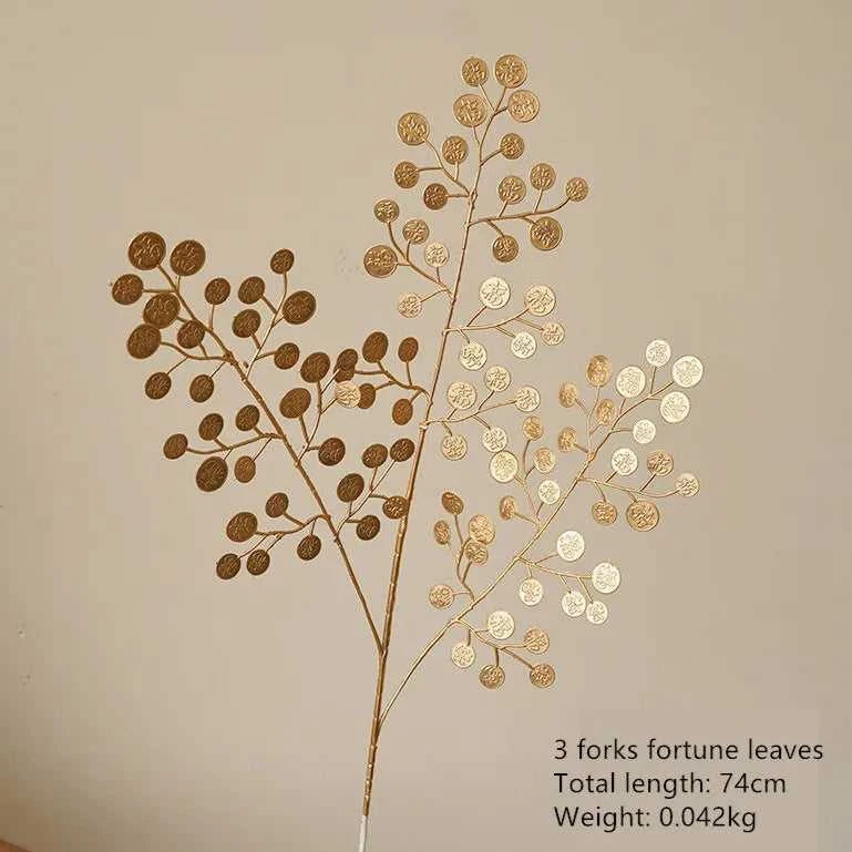 Gilda Artificial Golden Eucalyptus Rose Arrangement - Premium Faux Floral Decor 14:496#Eucalyptus leaves Artificial Flowers