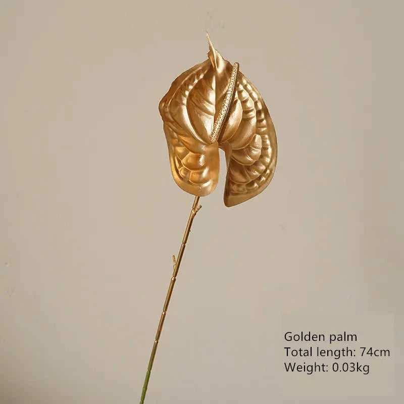 Gilda Artificial Golden Eucalyptus Rose Arrangement - Premium Faux Floral Decor 14:496#Eucalyptus leaves Artificial Flowers