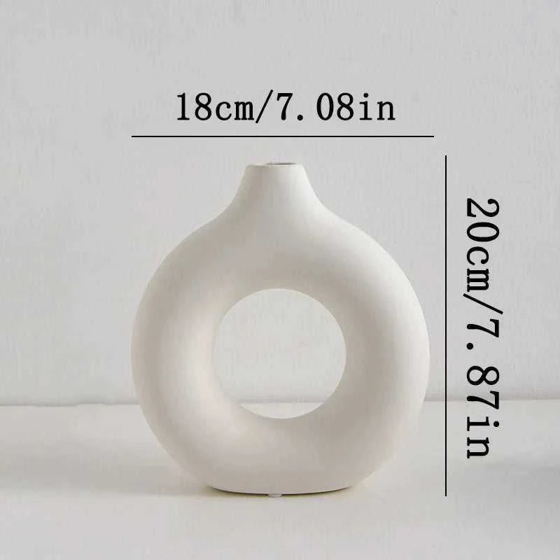 Havana Nordic Plastic Vase - Ceramic-Style Hollow Flower Bottle 14:366#Black Small;200007763:201336100 vase