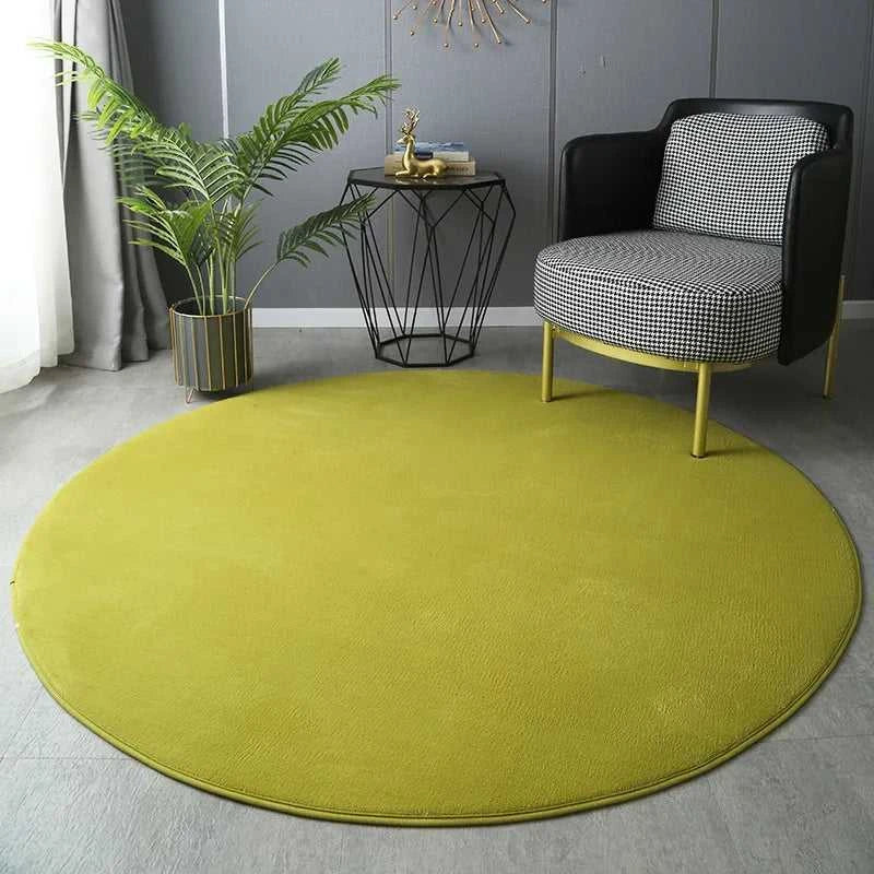 Hexie Round Coral Velvet Carpet - Thickened Soft Bedroom Rug 14:200002984#Coffee;5:89454522#60x60cm Rugs