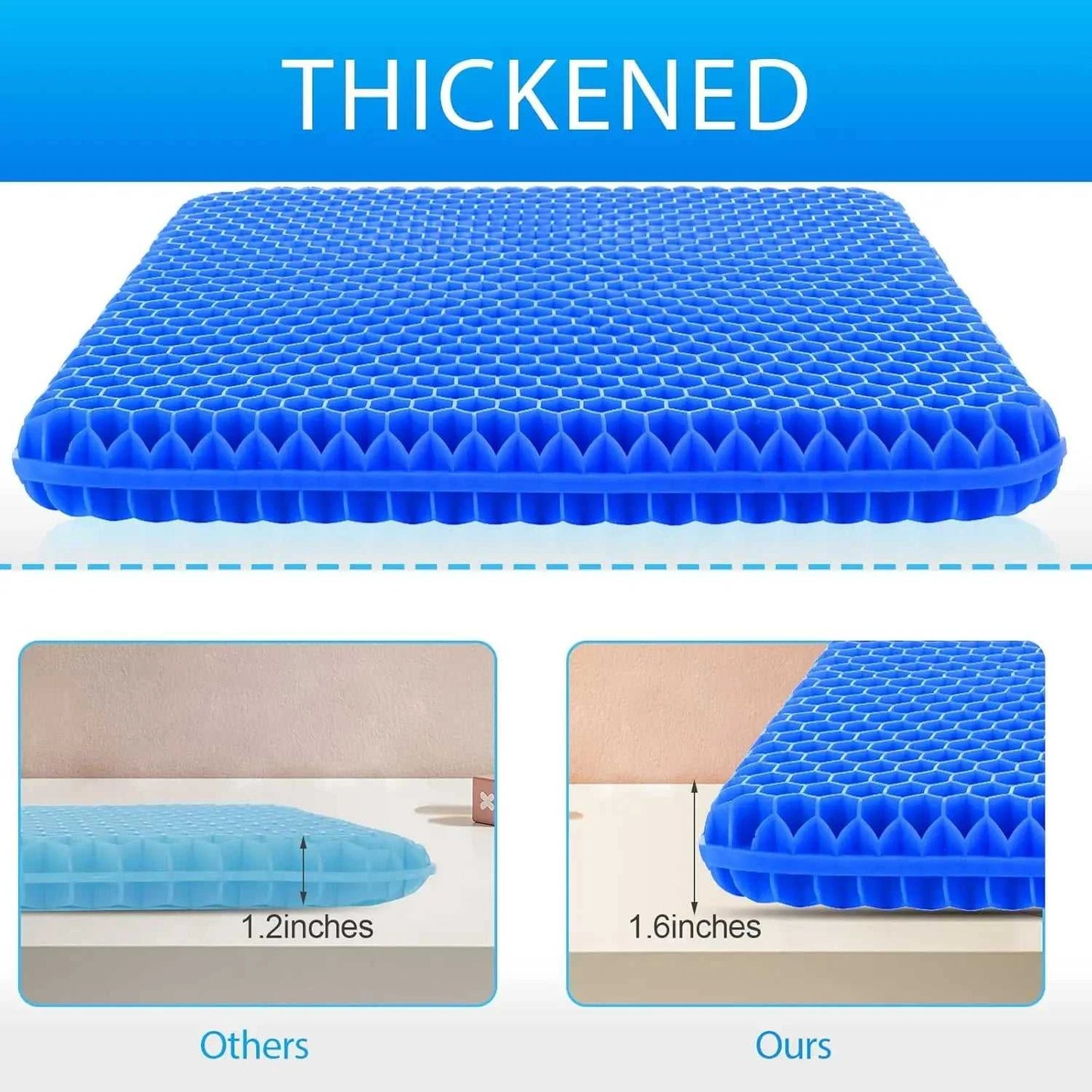 New honeycomb seat cushion, highly elastic, non-collapsible, breathable and cool, suitable for automobiles, offices outdoor use 14:173 comfort essentials