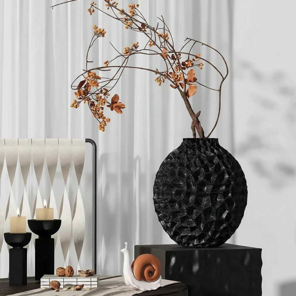 Honeycomb Texture Creative Vase Desk Decoration Artificial Flower Decorative Flower Arrangement Floral Vase Room Aesthetic Decor 14:29#Orange-S vase