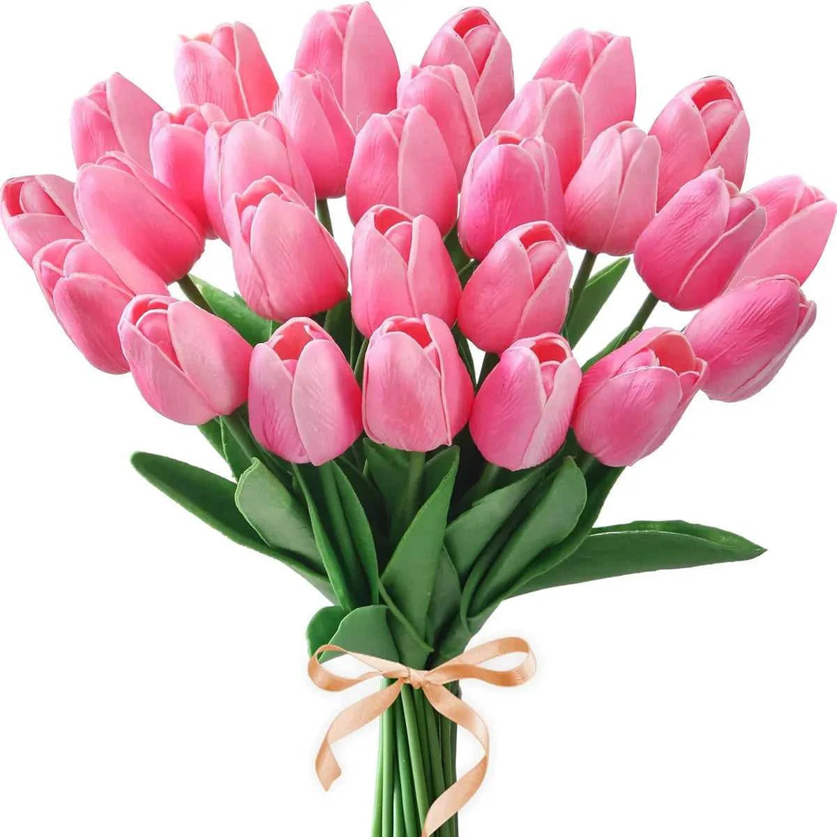 Felicia Artificial Tulips - 10 Realistic Touch Flowers for Home & Wedding Decor 14:29#1;5:361386#10pcs Artificial Flowers
