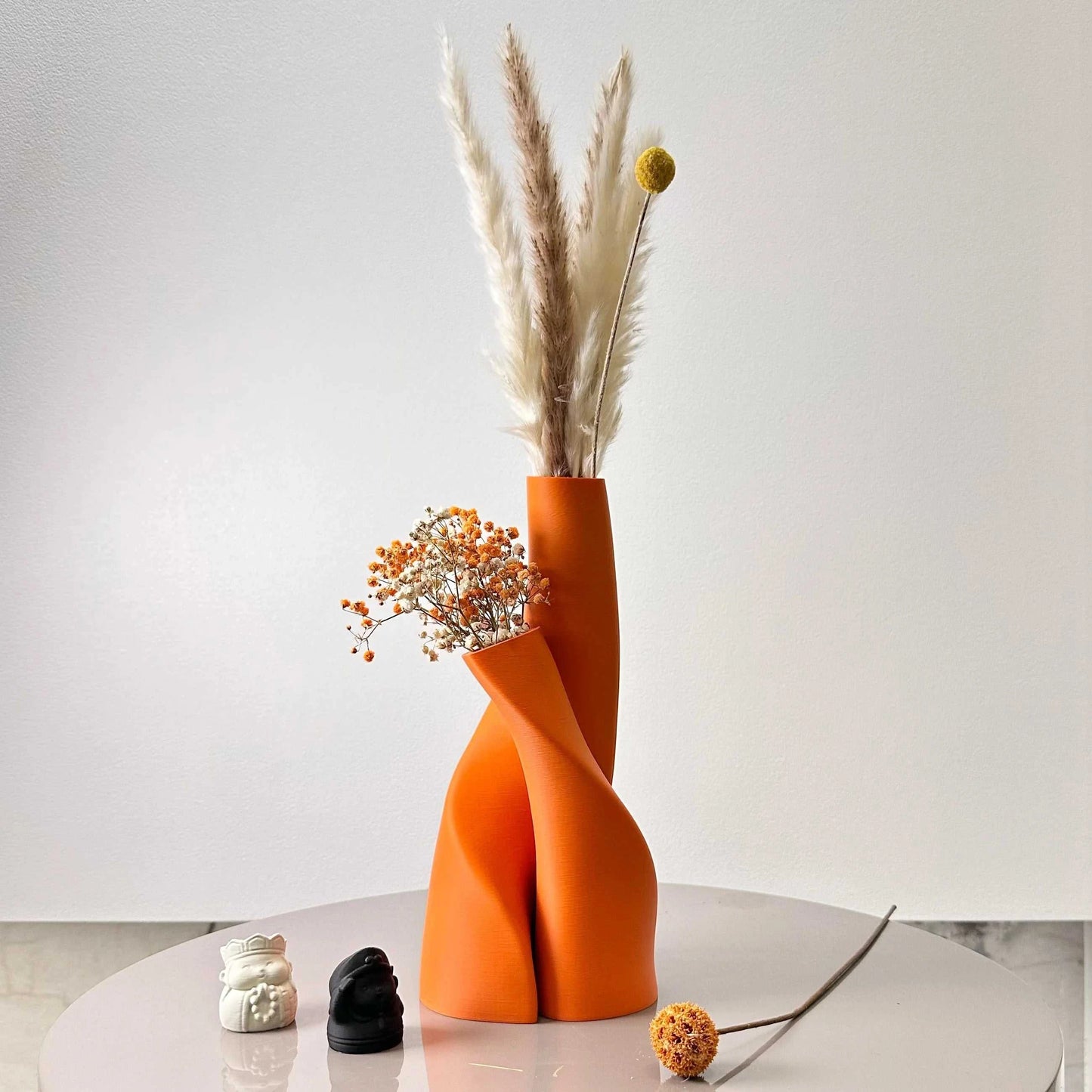 Huggie Plastic Double Vase Set of 2 - Creative Dried Flower Decor 14:193#black vase