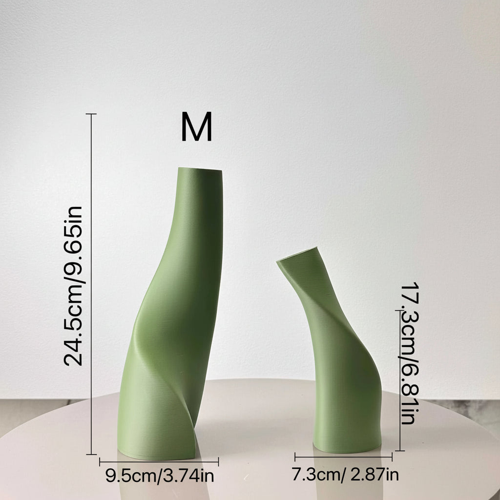 Huggie Plastic Double Vase Set of 2 - Creative Dried Flower Decor 14:193#black vase
