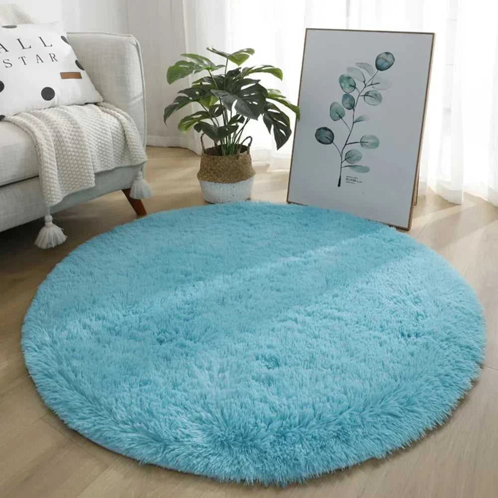 Kiddle Bubble Kiss Round Plush Rug 40cm - Soft Thick Pile Carpet 14:200002984#Purple 40cm;200007763:201336100 Rugs