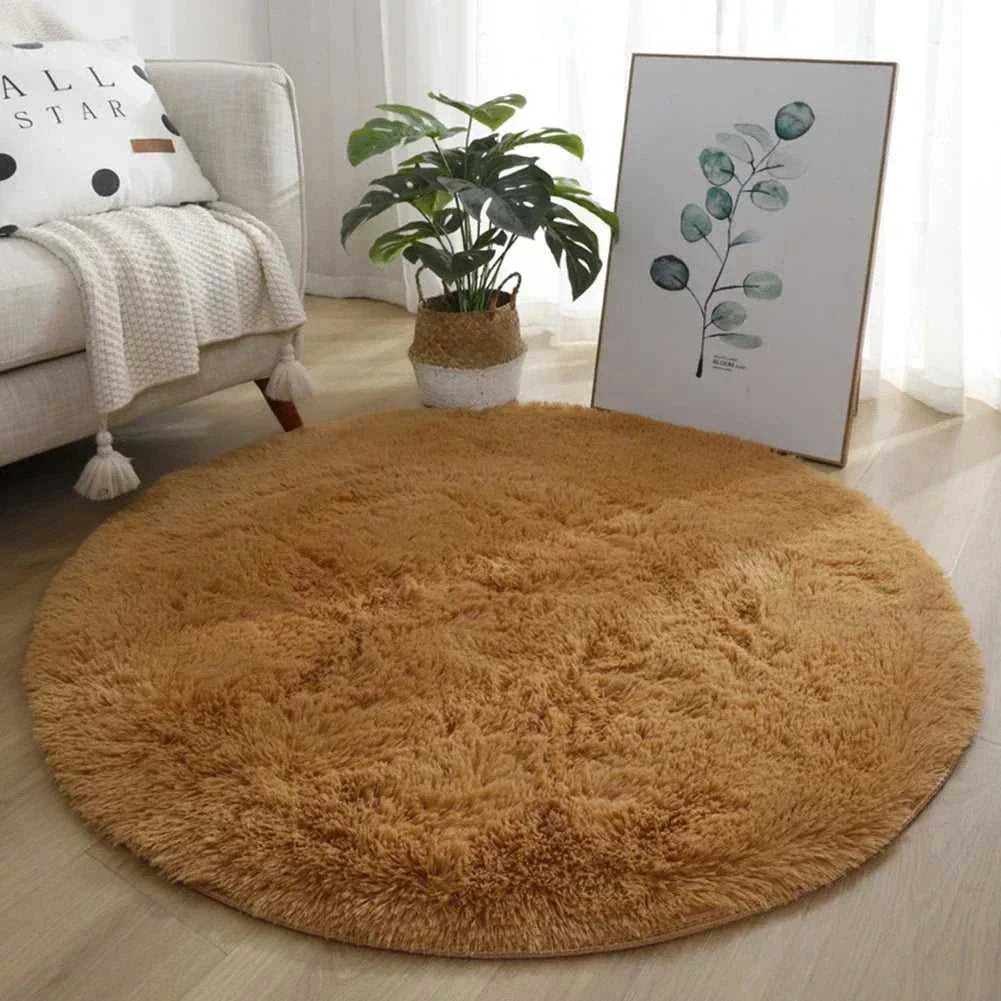 Kiddle Bubble Kiss Round Plush Rug 40cm - Soft Thick Pile Carpet 14:200002984#Purple 40cm;200007763:201336100 Rugs