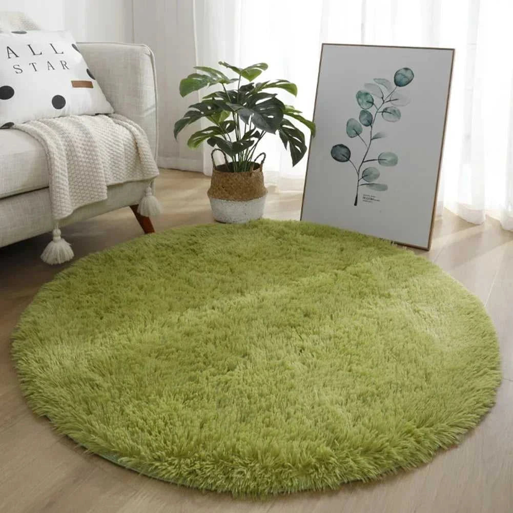 Kiddle Bubble Kiss Round Plush Rug 40cm - Soft Thick Pile Carpet 14:200002984#Purple 40cm;200007763:201336100 Rugs