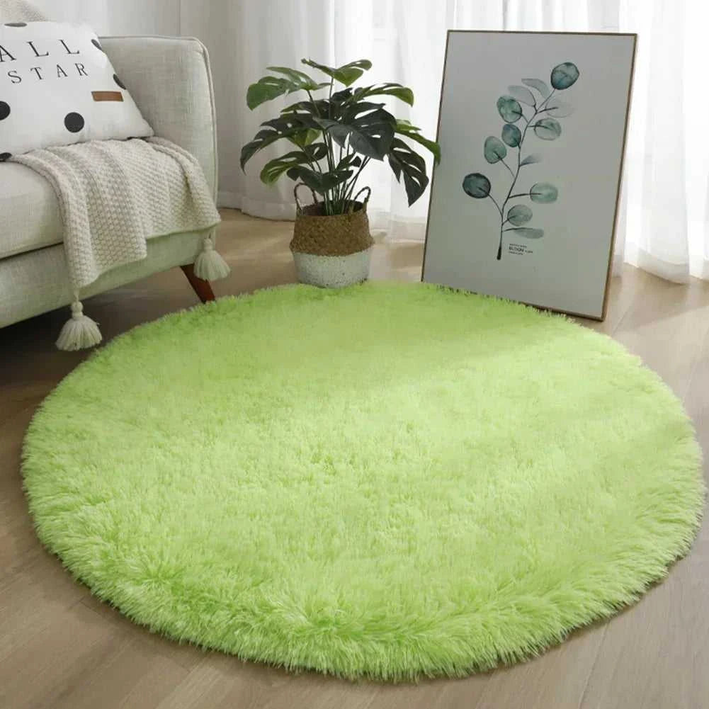 Kiddle Bubble Kiss Round Plush Rug 40cm - Soft Thick Pile Carpet 14:200002984#Purple 40cm;200007763:201336100 Rugs