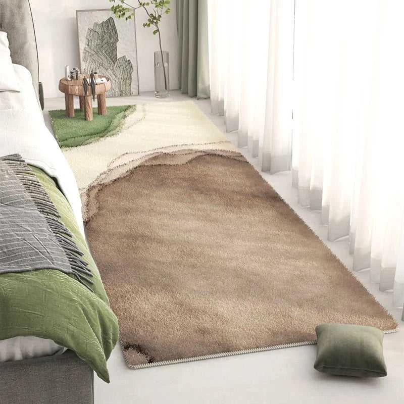 Lado Long Bedside Rug - Fluffy Plush Non-Slip Bedroom Carpet 14:29#1;5:200844313#40x120cm Carpets
