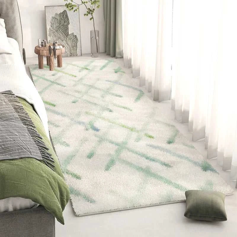 Lado Long Bedside Rug - Fluffy Plush Non-Slip Bedroom Carpet 14:29#1;5:200844313#40x120cm Carpets