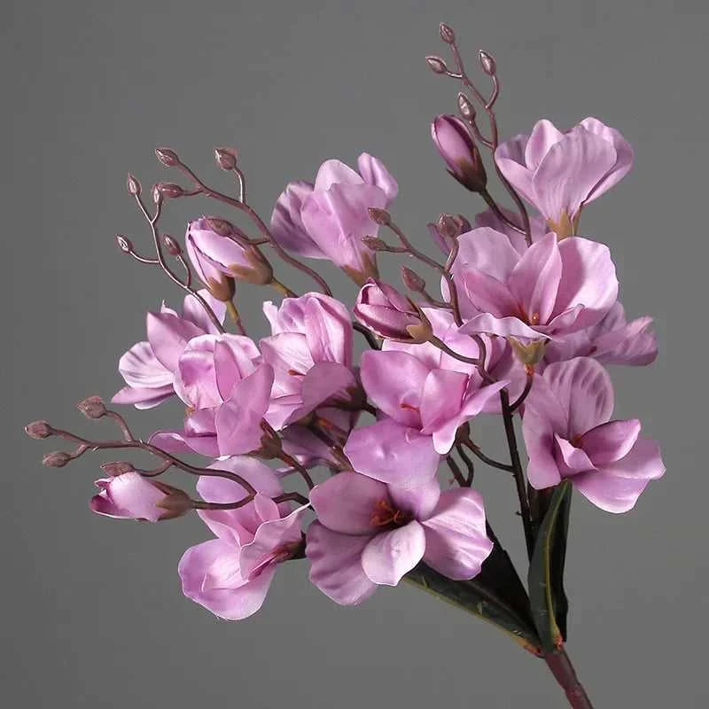 Magnolia Bouquet - 20 Heads Artificial Flowers for Wedding & Home Decor 14:365458#Red Artificial Flowers