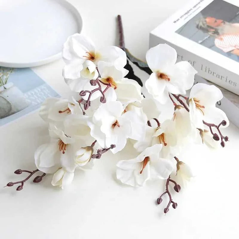 Magnolia Bouquet - 20 Heads Artificial Flowers for Wedding & Home Decor 14:365458#Red Artificial Flowers